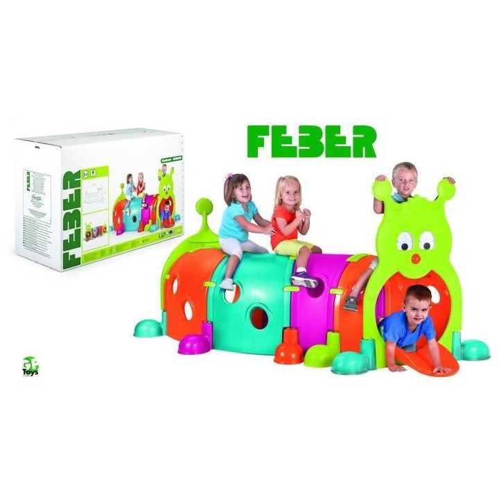 Aire de jeux Tunnel Febergus Chenille - plastique anti-UV - FEBER