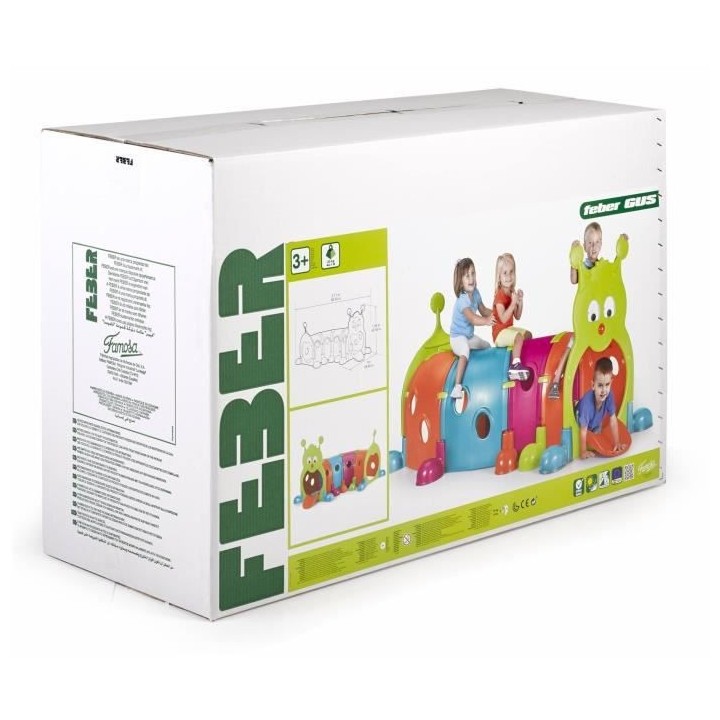 Aire de jeux Tunnel Febergus Chenille - plastique anti-UV - FEBER