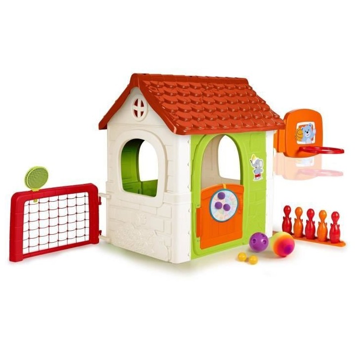 FEBER - Maison de jeu avec 6 activités sportives inclues et accessoir