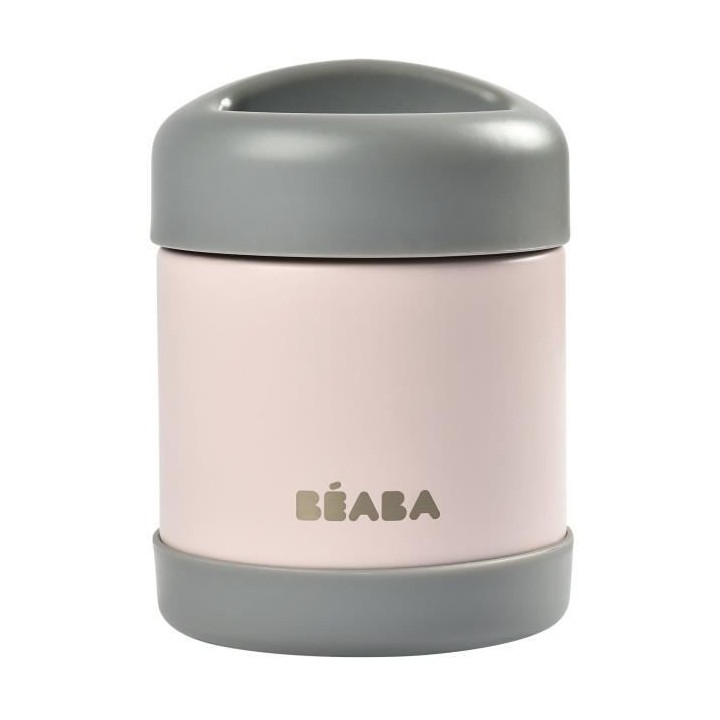 Béaba Portion Pot de Conservation Inox Isotherme Gris Rose 300ml