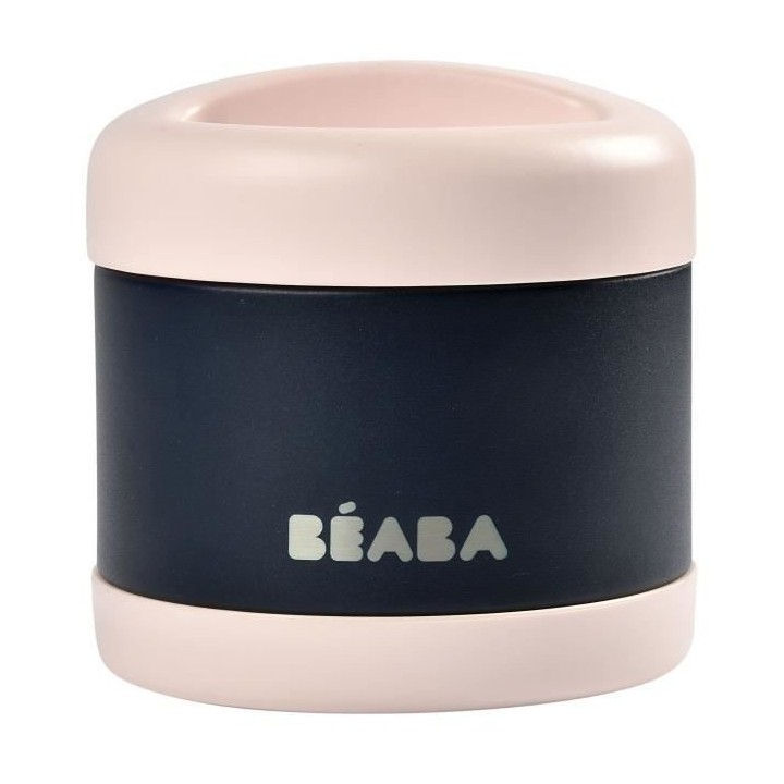 Béaba Portion Pot de Conservation Inox Isotherme Bleu Rose 500ml