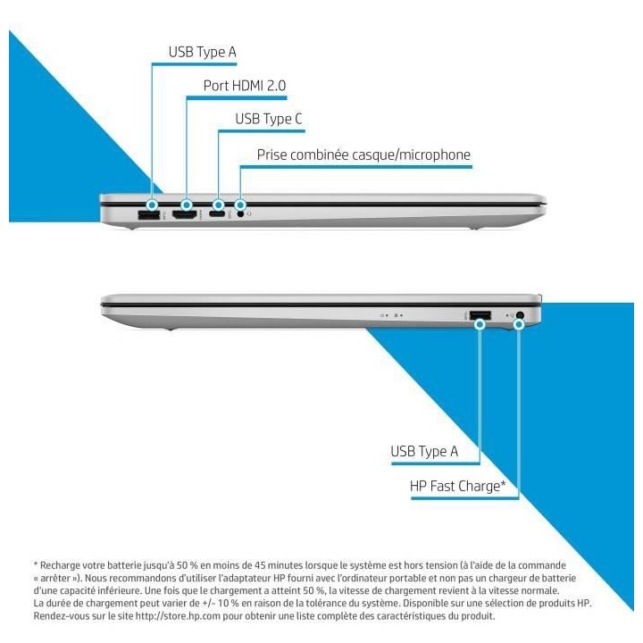 PC Portable HP 17-cn0571nf - 17,3 FHD - Intel Core i7-1165G7 - RAM 16G