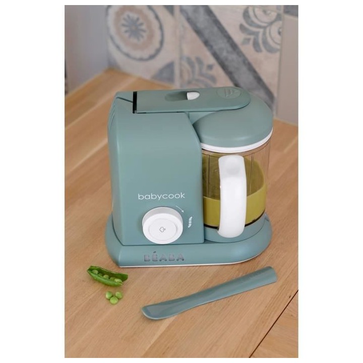 BEABA, Babycook Solo, Robot bébé 4 en 1, Cuiseur, Mixeur - Eucalyptu