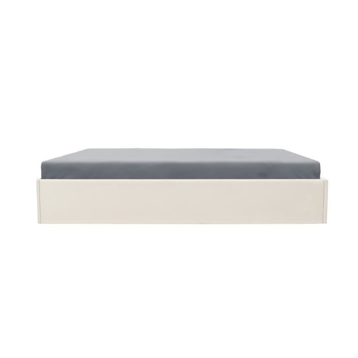 ECLIPSE Lit adulte 160x200 cm + Coffre de rangement - Tissu Beige