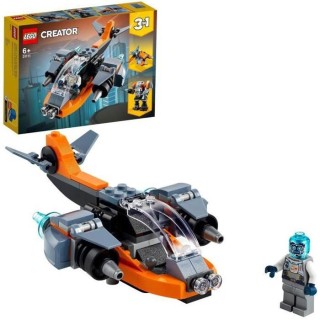 LEGO Creator 3-en-1 31111 Le Cyber Drone, Jouet de Construction, Figur