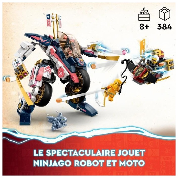 LEGO NINJAGO 71792 Le Robot Bolide Transformable de Sora, Jouet de Nin