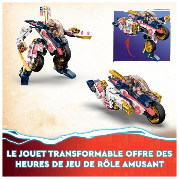 LEGO NINJAGO 71792 Le Robot Bolide Transformable de Sora, Jouet de Nin