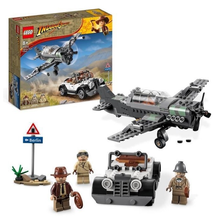 LEGO Indiana Jones 77012 La Poursuite en Avion de Combat, Jouet avec M