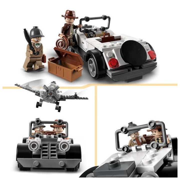 LEGO Indiana Jones 77012 La Poursuite en Avion de Combat, Jouet avec M