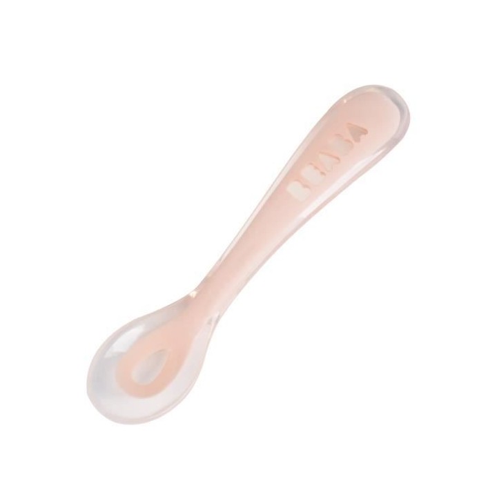 Béaba Repas Cuillere Silicone 2eme Âge Rose