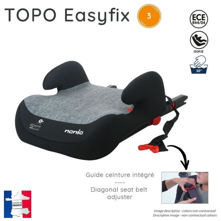 Rehausseur bas NANIA TOPO - Isofix - Groupe 3 (22-36 Kg) - Access roug