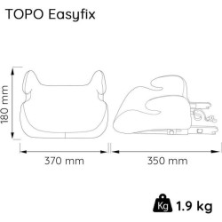 Rehausseur bas NANIA TOPO - Isofix - Groupe 3 (22-36 Kg) - Access rouge - Fabriqué en France