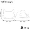 Rehausseur bas NANIA TOPO - Isofix - Groupe 3 (22-36 Kg) - Access rouge - Fabriqué en France