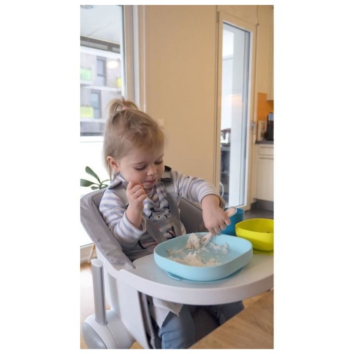 Béaba Coffret Repas Silicone 4 pieces Bleu