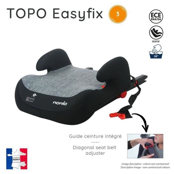 Rehausseur bas NANIA TOPO - Isofix - Groupe 3 (22-36 Kg) - Flamingo -