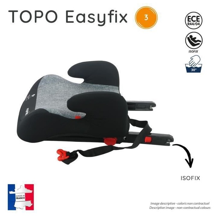 Rehausseur bas NANIA TOPO - Isofix - Groupe 3 (22-36 Kg) - Flamingo -