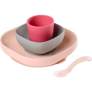 BEABA, Coffret repas Silicone Bébé, Avec Ventouse, Anti-dérapant, 4