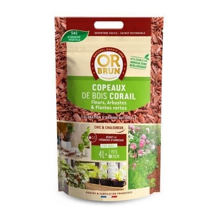 OR BRUN Copeaux de bois corail 4l