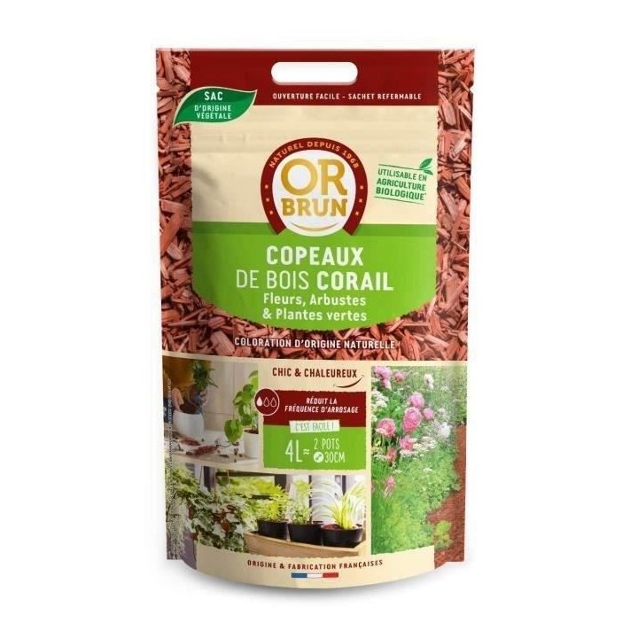 OR BRUN Copeaux de bois corail 4l