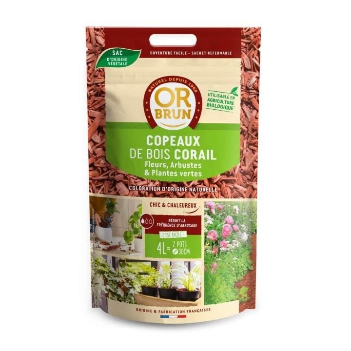 OR BRUN Copeaux de bois corail 4l