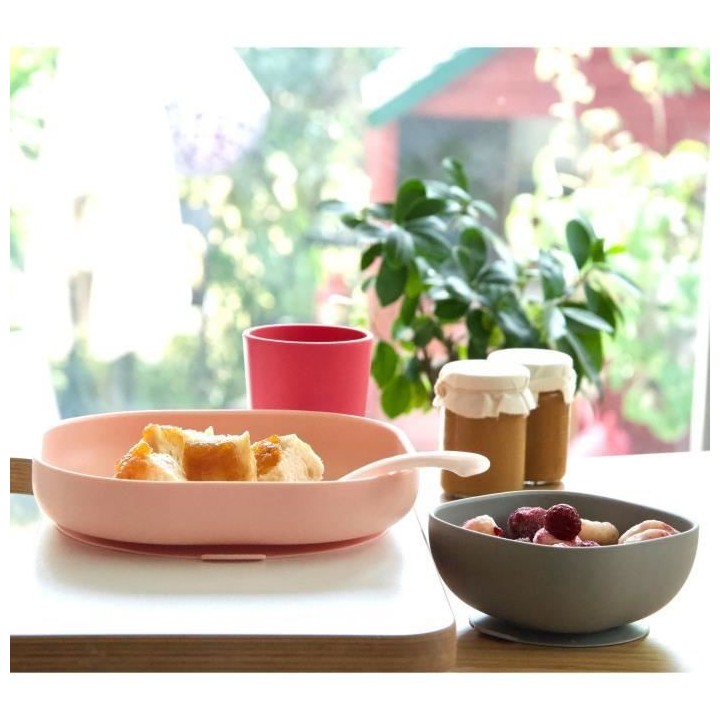 BEABA, Coffret repas Silicone Bébé, Avec Ventouse, Anti-dérapant, 4