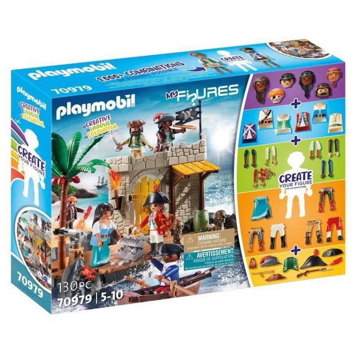 PLAYMOBIL - 70979 - My Figures: Ilôt des pirates - Figures - Combine
