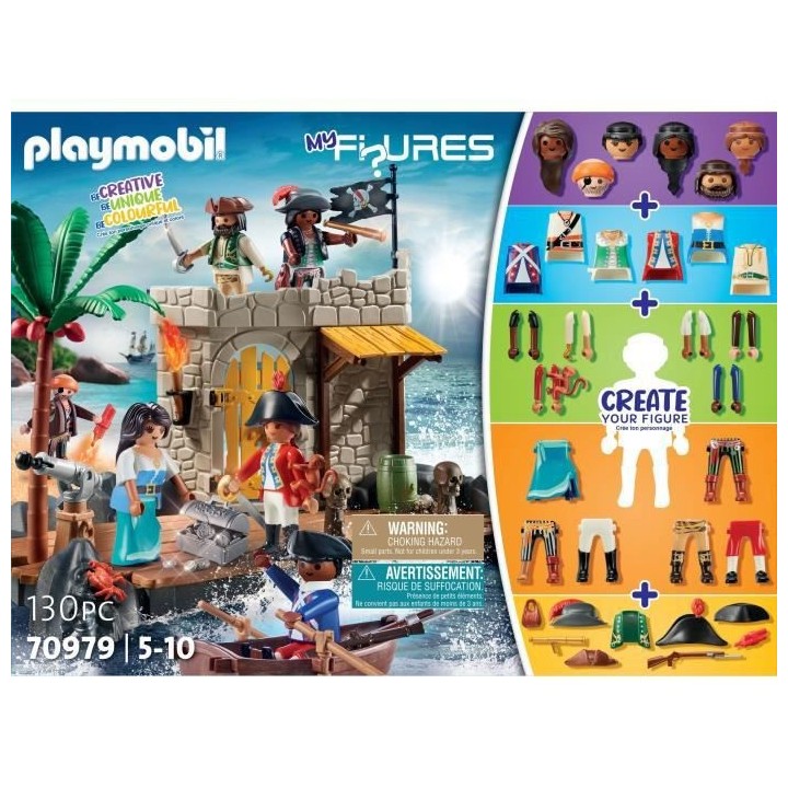 PLAYMOBIL - 70979 - My Figures: Ilôt des pirates - Figures - Combine