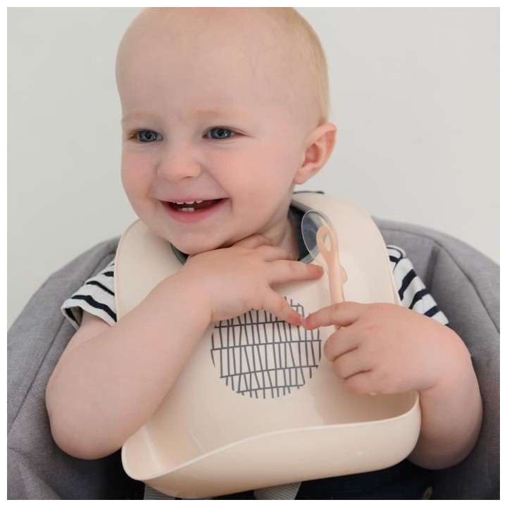 Béaba Bavoir d'Apprentissage Pink Grid