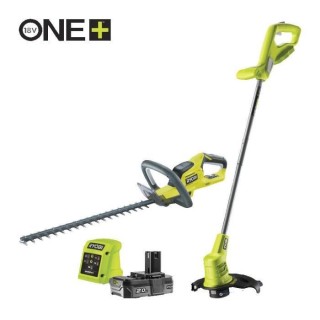 Taille haies RYOBI Duo ONE+ 18V 45cm RHT1845 + Coupe-bordures 25cm RLT