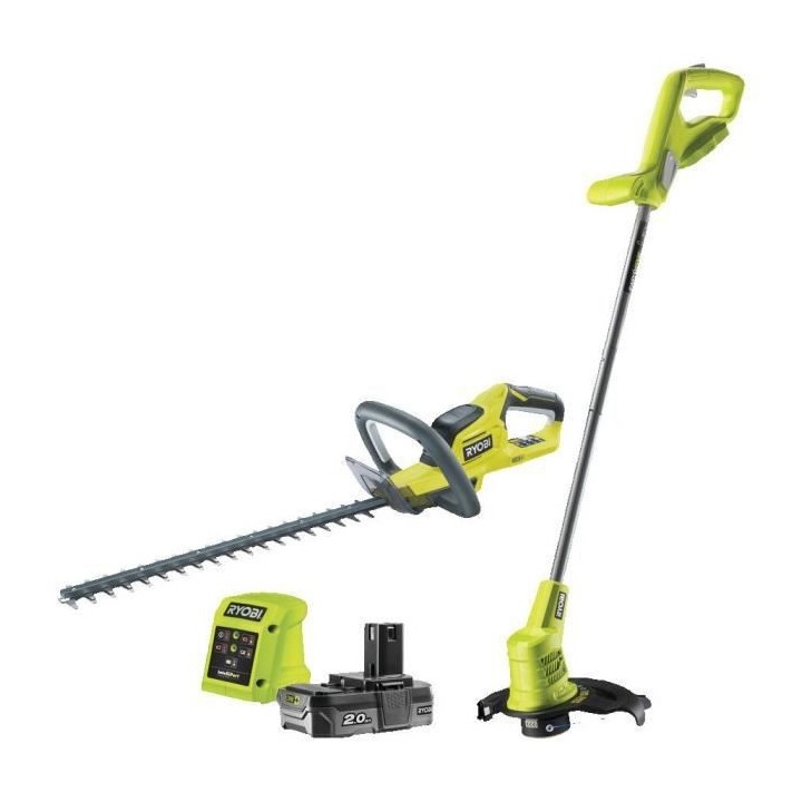 Taille haies RYOBI Duo ONE+ 18V 45cm RHT1845 + Coupe-bordures 25cm RLT