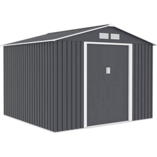 Abri de jardin en métal 6,3 m² - 261 x 241 x 198 cm - Kit d'ancrage