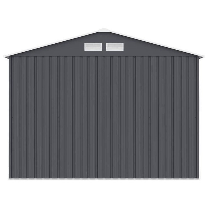 Abri de jardin en métal 6,3 m² - 261 x 241 x 198 cm - Kit d'ancrage