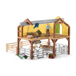 SCHLEICH - Ferme avec étable et animaux - 42407 - Gamme Farm World