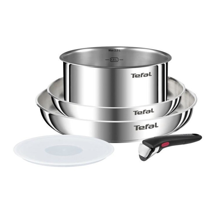 TEFAL INGENIO L896S504 Batterie de cuisine 5 pieces, Induction, Inox,
