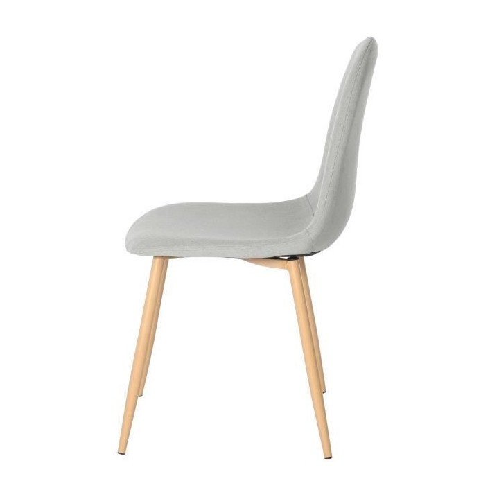 CLODY Chaises - Tissu gris - Lot de 4 - L 45 x P 53 x H 85 cm