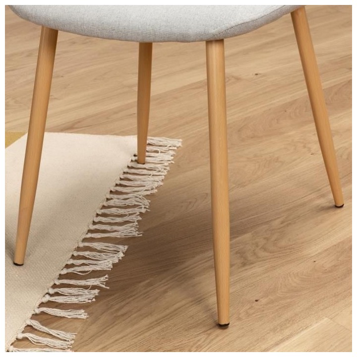 CLODY Chaises - Tissu gris - Lot de 4 - L 45 x P 53 x H 85 cm