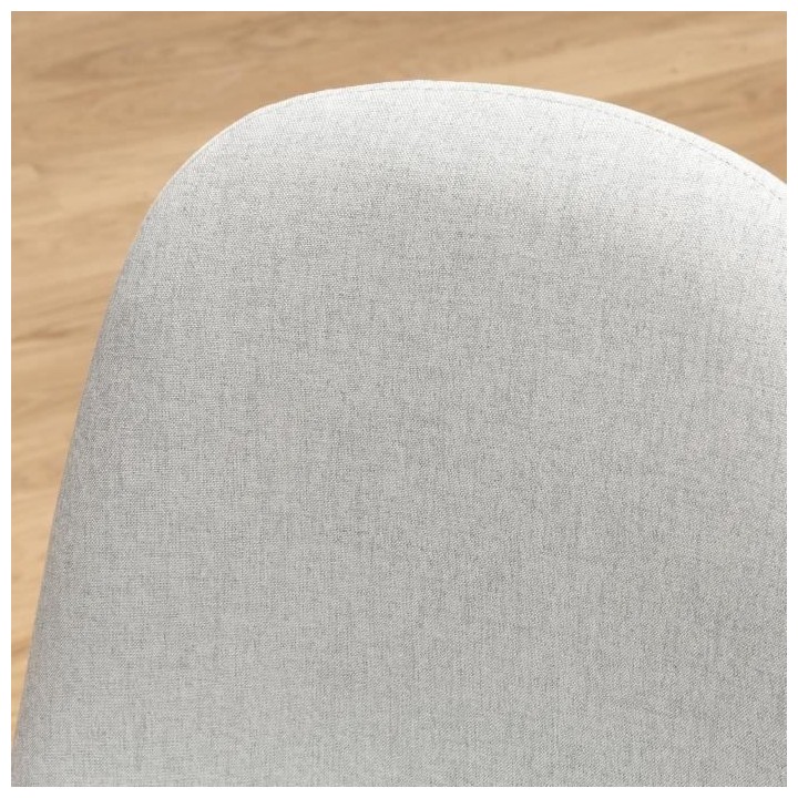 CLODY Chaises - Tissu gris - Lot de 4 - L 45 x P 53 x H 85 cm