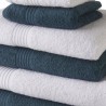 TODAY Lot de 6 serviettes de bain - Bleu et blanc - 100 % coton - 2 Serviettes 30x50 cm, 2 serviettes 50x100 cm et 2 draps 70x13