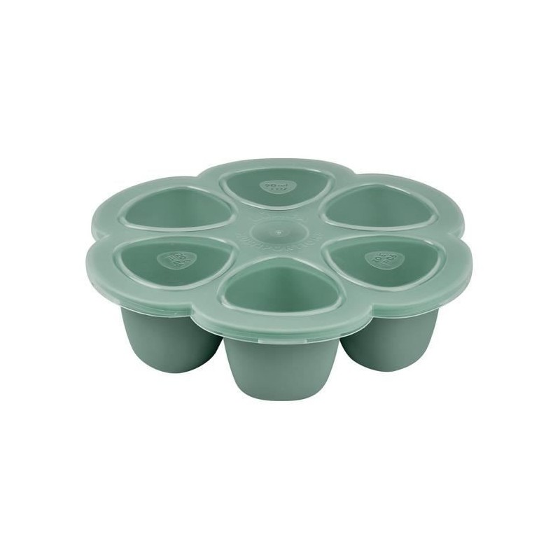 BEABA, Multiportions silicone 6 x 90 ml vert sauge