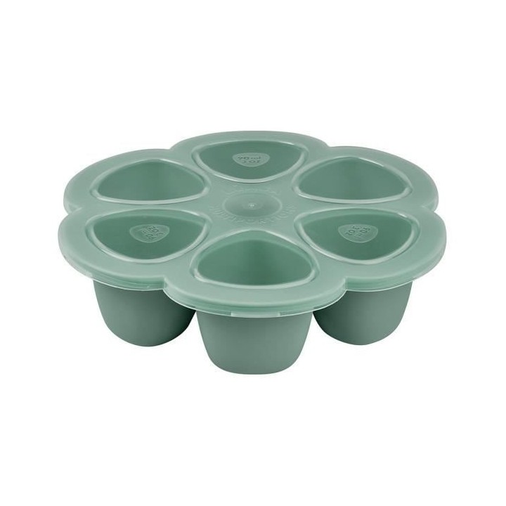 BEABA, Multiportions silicone 6 x 90 ml vert sauge