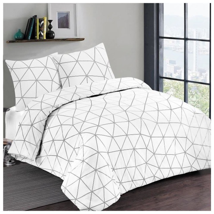 VISION Parure de couette Hugo - 100% coton - 1 housse de couette 140 x