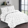 VISION Parure de couette Hugo - 100% coton - 1 housse de couette 140 x 200 cm + 1 taie d'oreiller 65 x 65 cm - Blanc