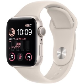 Apple Watch SE GPS (2e génération) - 40mm - Boîtier Starlight Alumi