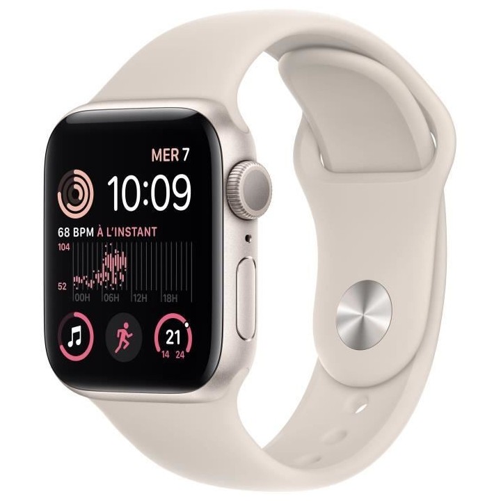 Apple Watch SE GPS (2e génération) - 40mm - Boîtier Starlight Alumi