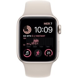 Apple Watch SE GPS (2e génération) - 40mm - Boîtier Starlight Aluminium - Bracelet Starlight Sport Band Regular