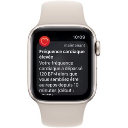 Apple Watch SE GPS (2e génération) - 40mm - Boîtier Starlight Aluminium - Bracelet Starlight Sport Band Regular