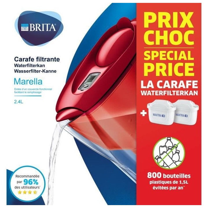 CARAFE MARELLA 2 MOIS ROUGE