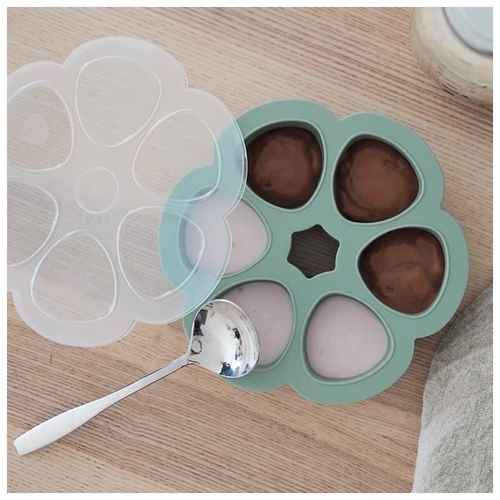 BEABA, Multiportions silicone 6 x 150 ml vert sauge green