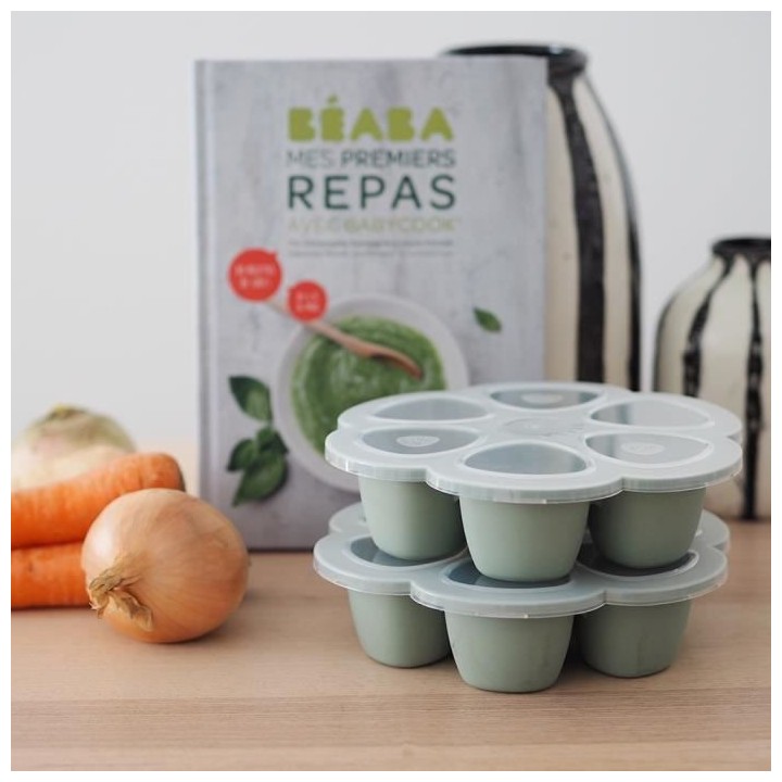 BEABA, Multiportions silicone 6 x 150 ml vert sauge green