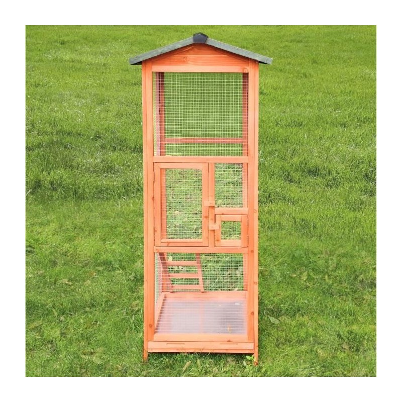 Cage a oiseaux TITI - 65x65x165cm - Bois